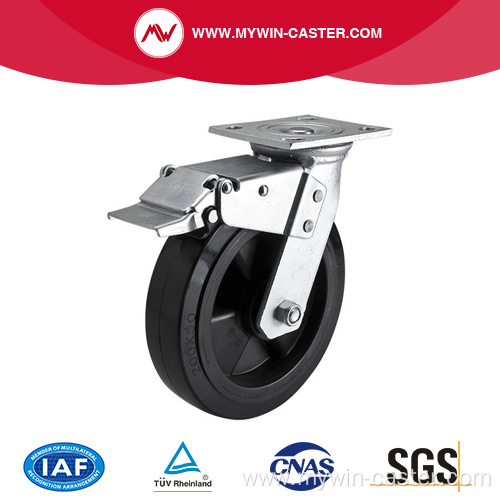 Heavy 8 Inch 420kg Plate Brake PU Caster